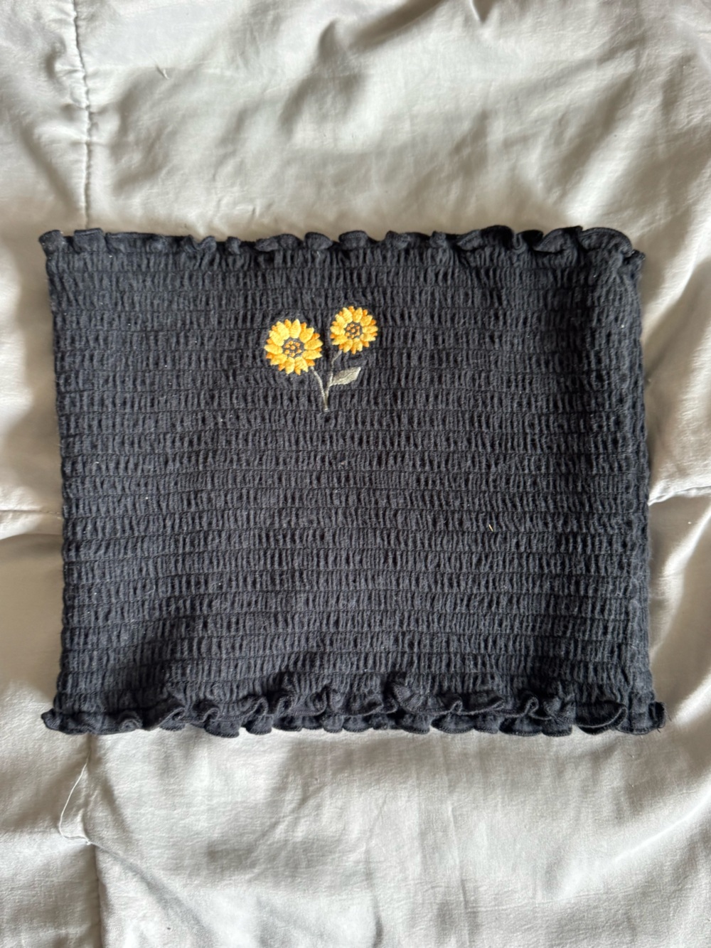 Black ruched tube top